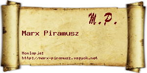 Marx Piramusz névjegykártya